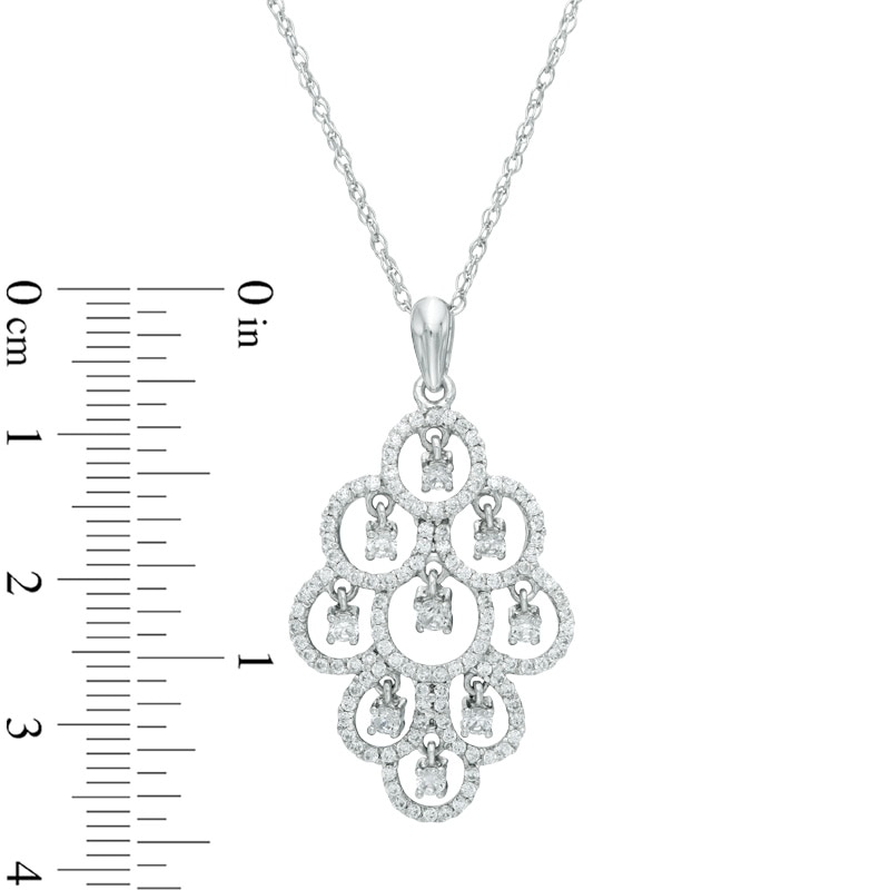 1.00 CT. T.W. Diamond Chandelier Pendant in 10K White Gold|Peoples Jewellers