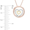 0.09 CT. T.W. Diamond Circle with Heart Pendant in 10K Tri-Tone Gold