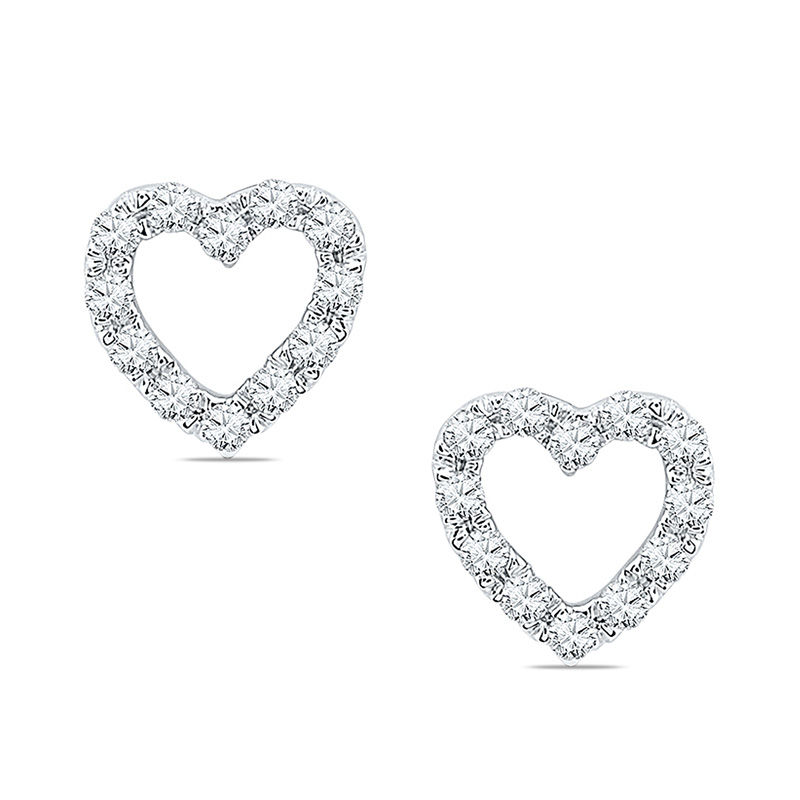 black and white diamond heart earrings