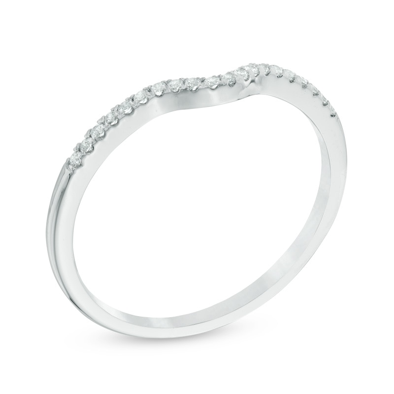 0.10 CT. T.W. Diamond Contour Wedding Band in 10K White Gold|Peoples Jewellers