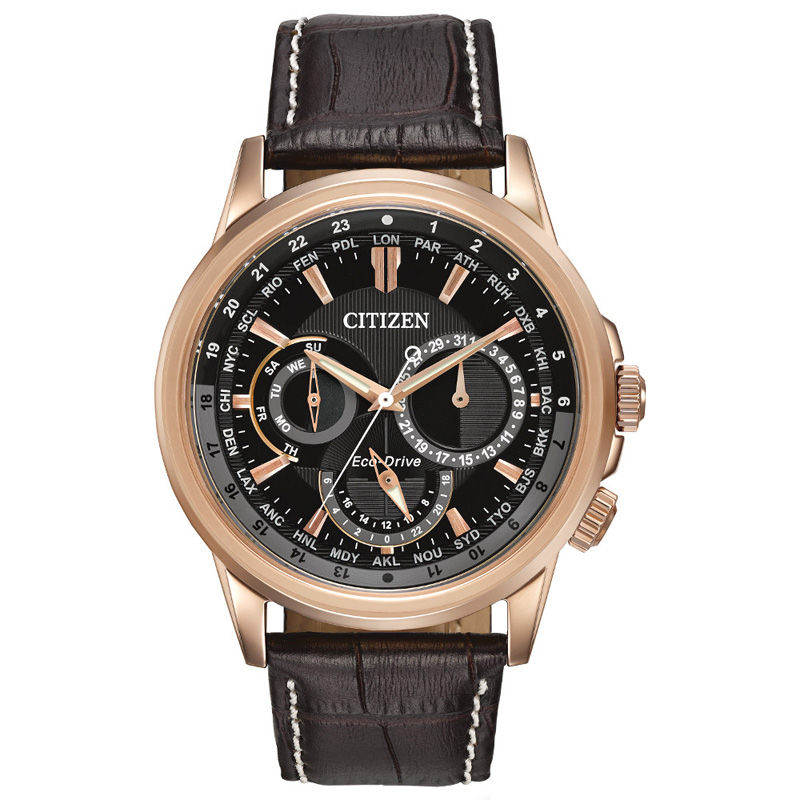 Citizen eco drive 2025 chronograph leather strap