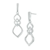 0.09 CT. T.W. Diamond Three Tier Drop Earrings in Sterling Silver