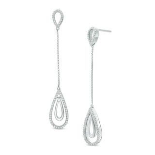 0.23 CT. T.W. Diamond Teardrop Earrings in Sterling Silver