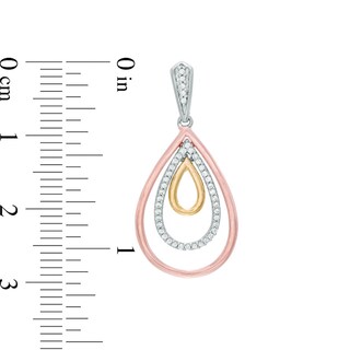 0.23 CT. T.W. Diamond Triple Teardrop Earrings in 10K Tri-Tone Gold