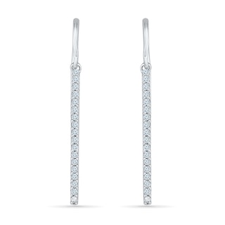 0.23 CT. T.W. Diamond Stick Drop Earrings in 10K White Gold