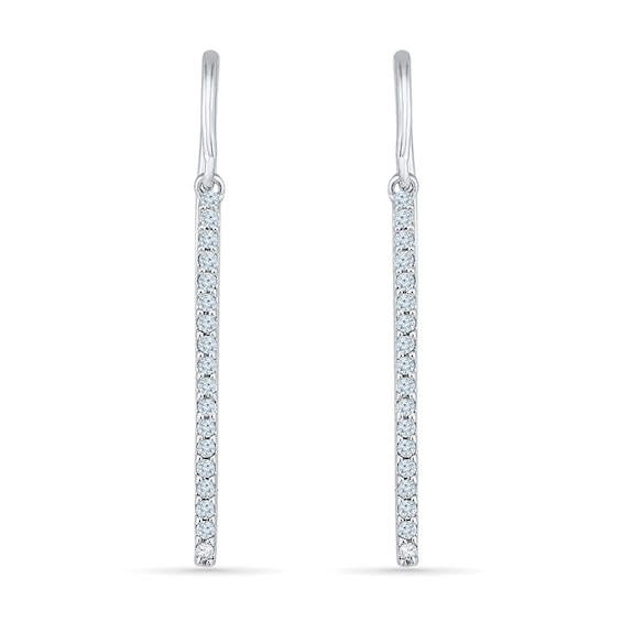 0.23 CT. T.W. Diamond Stick Drop Earrings in 10K White Gold