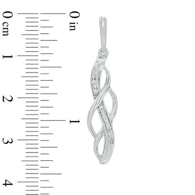 0.09 CT. T.W. Diamond Loose Braid Drop Earrings in Sterling Silver