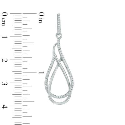 0.30 CT. T.W. Diamond Double Teardrop Earrings in Sterling Silver