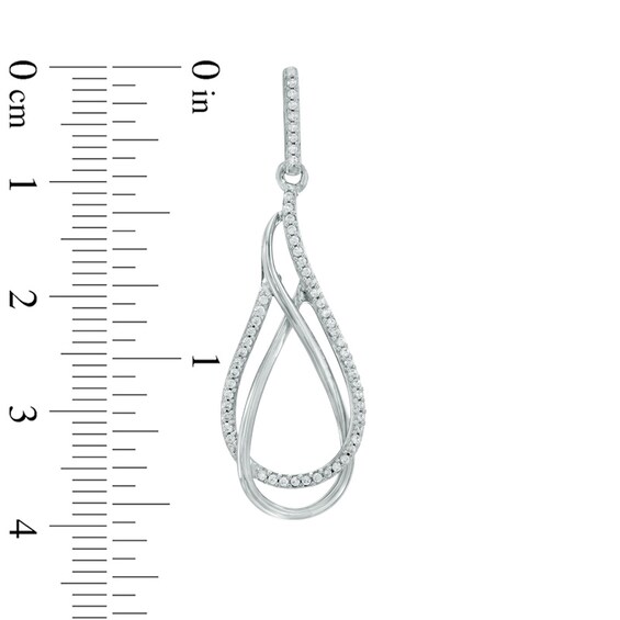 0.30 CT. T.W. Diamond Double Teardrop Earrings in Sterling Silver