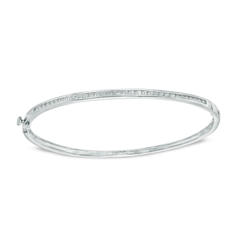 0.23 CT. T.W. Diamond Bangle in 10K White Gold|Peoples Jewellers