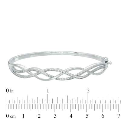 0.30 CT. T.W. Diamond Loose Braid Bangle in Sterling Silver