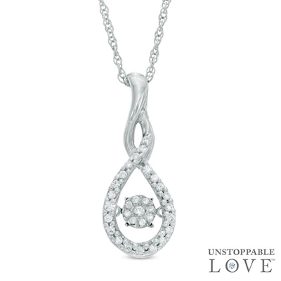 0.15 CT. T.W. Diamond Twist Teardrop Pendant in Sterling Silver