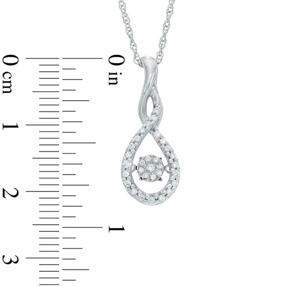 0.15 CT. T.W. Diamond Twist Teardrop Pendant in Sterling Silver