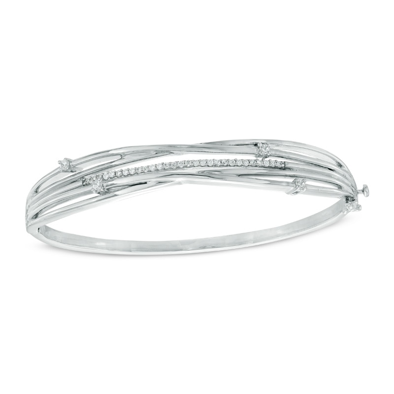 0.30 CT. T.W. Diamond Bangle in Sterling Silver|Peoples Jewellers