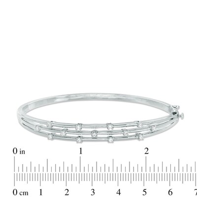 0.30 CT. T.W. Diamond Orbit Bangle in Sterling Silver