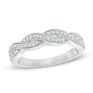 0.30 CT. T.W. Diamond Twist Anniversary Band in 10K White Gold