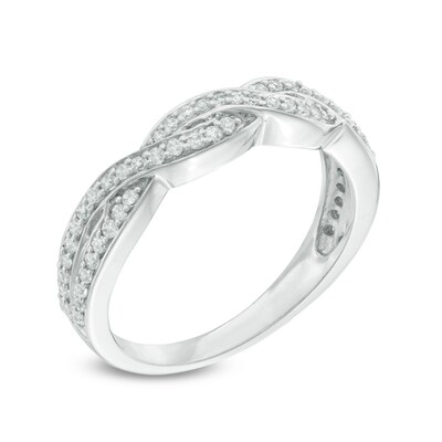 0.30 CT. T.W. Diamond Twist Anniversary Band in 10K White Gold