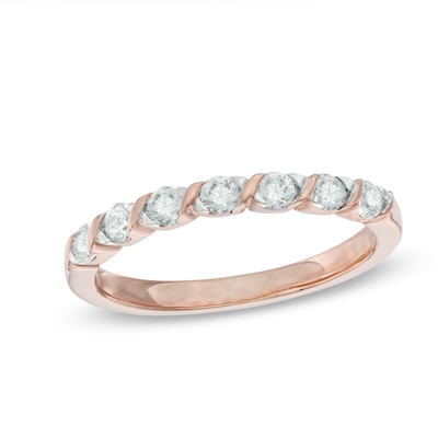 0.30 CT. T.W. Diamond Seven Stone Anniversary Band in 10K Rose Gold