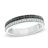 Thumbnail Image 0 of 0.30 CT. T.W. Black and White Diamond Double Row Band in 10K White Gold