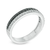 Thumbnail Image 1 of 0.30 CT. T.W. Black and White Diamond Double Row Band in 10K White Gold