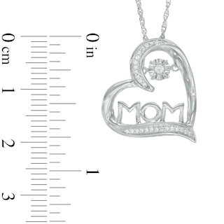 Unstoppable Love™ 0.09 CT. T.W. Diamond Tilted Heart "MOM" Pendant in 10K White Gold