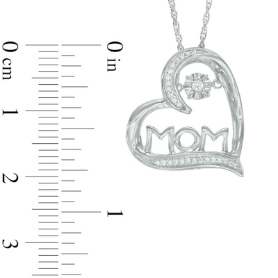 Unstoppable Love™ 0.09 CT. T.W. Diamond Tilted Heart "MOM" Pendant in 10K White Gold