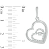 Unstoppable Love™ 0.18 CT. T.W. Diamond Tilted Heart Drop Earrings in Sterling Silver