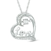 Thumbnail Image 0 of Unstoppable Love™ 0.09 CT. T.W. Diamond Tilted Heart with "Love" Pendant in Sterling Silver