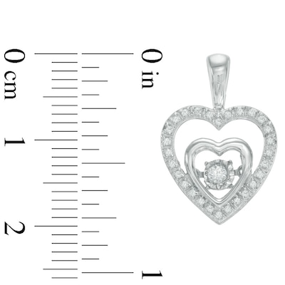 Unstoppable Love™ 0.23 CT. T.W. Diamond Heart Drop Earrings in Sterling Silver