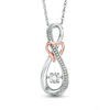 Unstoppable Love™ Diamond Accent Infinity with Heart Pendant in Sterling Silver and 10K Rose Gold