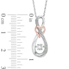 Unstoppable Love™ Diamond Accent Infinity with Heart Pendant in Sterling Silver and 10K Rose Gold