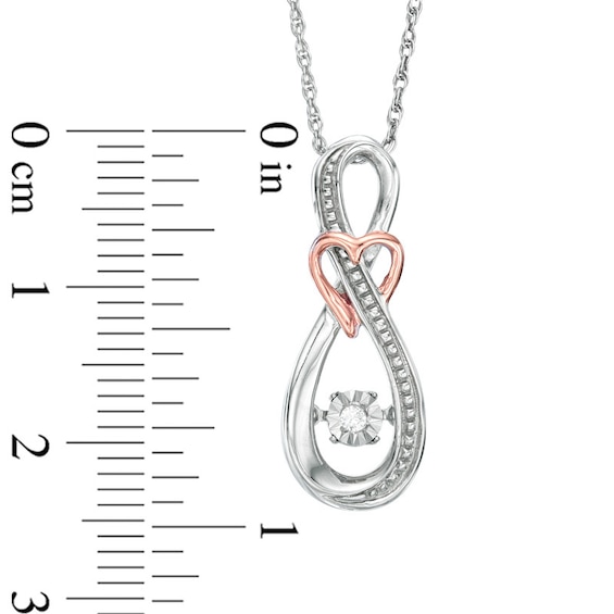 Unstoppable Love™ Diamond Accent Infinity with Heart Pendant in Sterling Silver and 10K Rose Gold