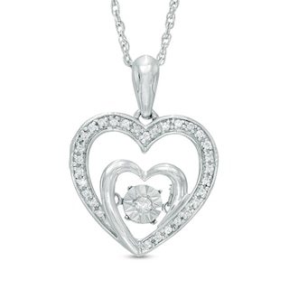 Unstoppable Love™ 0.09 CT. T.W. Diamond Heart Pendant in Sterling Silver