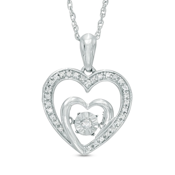 Unstoppable Love™ 0.09 CT. T.W. Diamond Heart Pendant in Sterling Silver