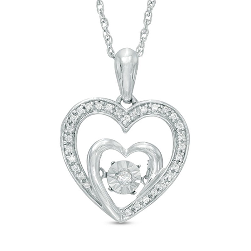 Unstoppable Love™ 0.09 CT. T.W. Diamond Heart Pendant in Sterling Silver|Peoples Jewellers