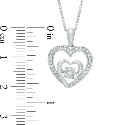 Unstoppable Love™ 0.09 CT. T.W. Diamond Heart Pendant in Sterling Silver