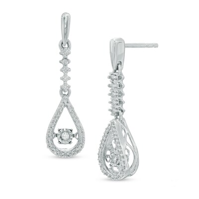 Unstoppable Love™ 0.23 CT. T.W. Diamond Teardrop Earrings in Sterling Silver