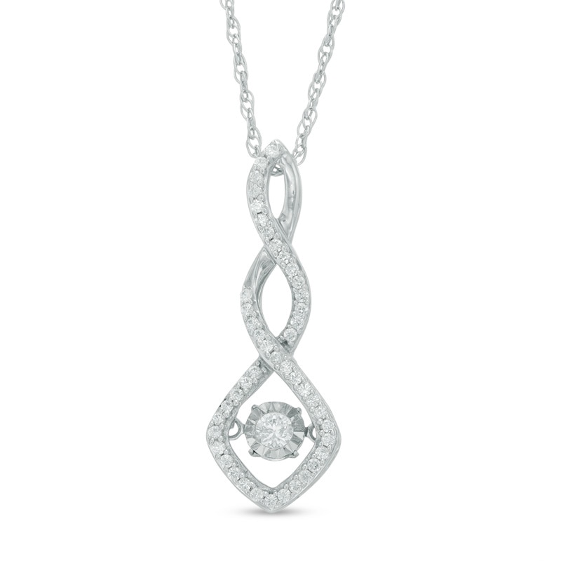 Unstoppable Love™ 0.18 CT. T.W. Diamond Squared Cascading Drop Pendant in 10K White Gold|Peoples Jewellers