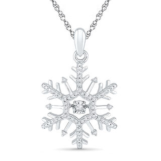 Unstoppable Love™ 0.15 CT. T.W. Diamond Snowflake Pendant in 10K White Gold