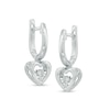 Unstoppable Love™ 0.04 CT. T. W. Diamond Hoop with Heart Drop Earrings in 10K White Gold