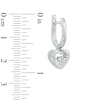 Unstoppable Love™ 0.04 CT. T. W. Diamond Hoop with Heart Drop Earrings in 10K White Gold