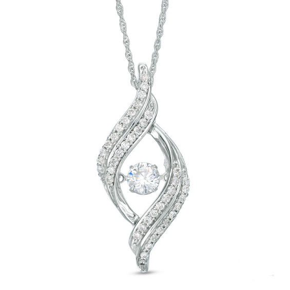 Unstoppable Love™ 0.70 CT. T.W. Diamond Open Flame Pendant in 10K White Gold