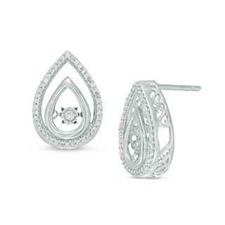 Unstoppable Love™ 0.18 CT. T.W. Diamond Teardrop Stud Earrings in 10K White Gold