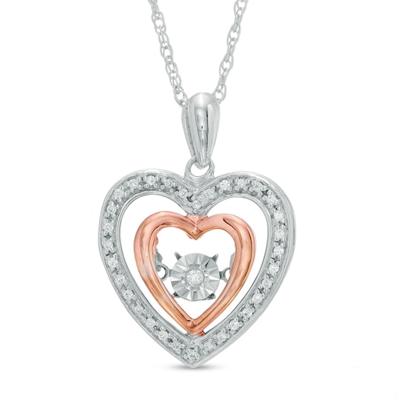 Unstoppable Love™ 0.09 CT. T.W. Diamond Heart Pendant in 10K Two-Tone Gold