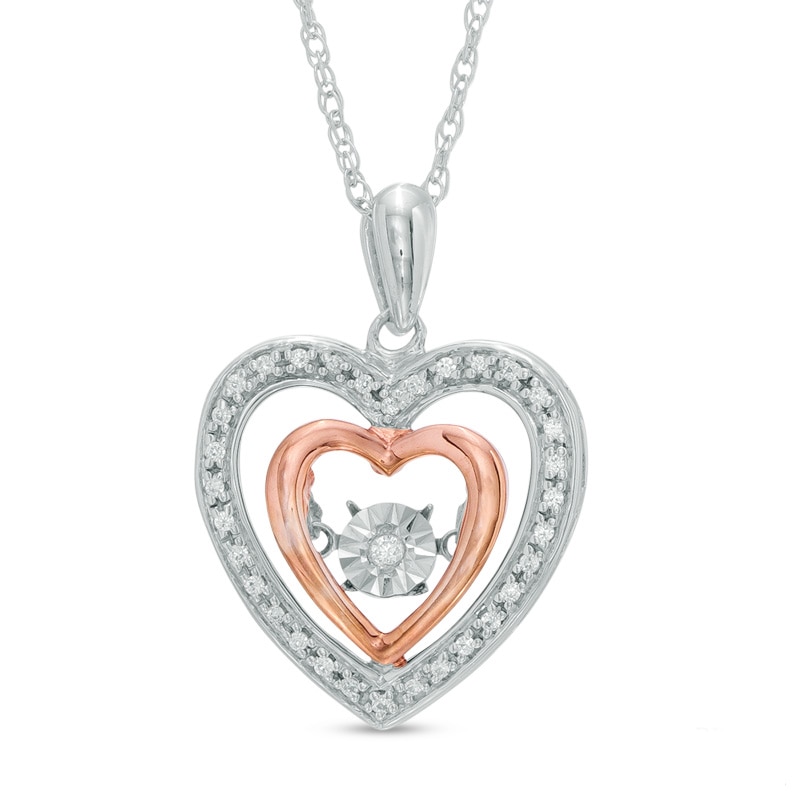 Unstoppable Love™ 0.09 CT. T.W. Diamond Heart Pendant in 10K Two-Tone Gold|Peoples Jewellers