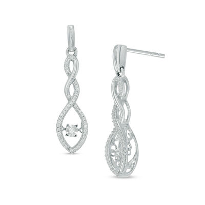 Unstoppable Love™ 0.18 CT. T.W. Diamond Cascading Teardrop Earrings in Sterling Silver