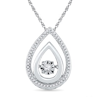 Unstoppable Love™ 0.18 CT. T.W. Diamond Teardrop Pendant in 10K White Gold