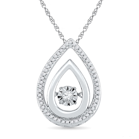 Unstoppable Love™ 0.18 CT. T.W. Diamond Teardrop Pendant in 10K White Gold