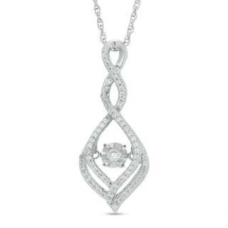 Unstoppable Love™ 0.23 CT. T.W. Diamond Cascading Infinity Drop Pendant in Sterling Silver