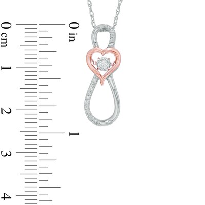 Unstoppable Love™ 0.15 CT. T.W. Diamond Infinity with Heart Pendant in 10K Two-Tone Gold